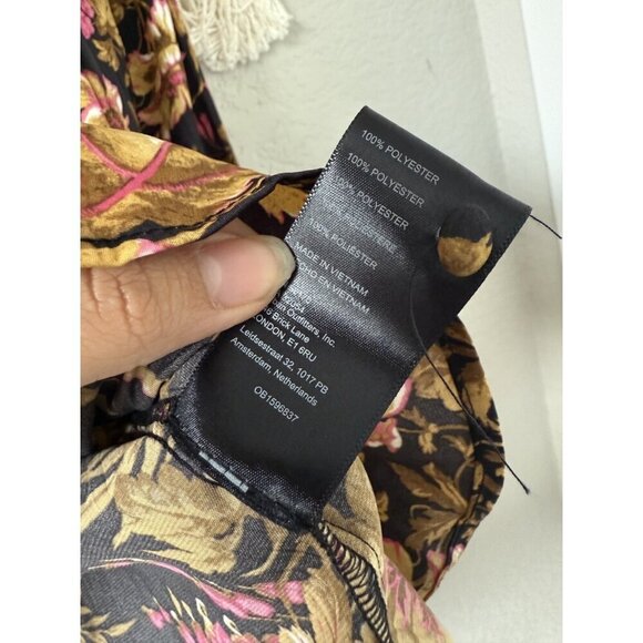 By Anthropologie Deep-V Tunic Floral Button Down Top Peasant Boho Coquette XS - Picture 9 of 13